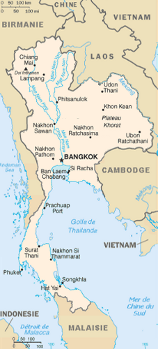 Carte de la Thalande